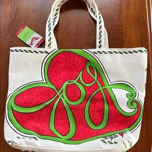 Brighton Joy Canvas Tote - Red and Green